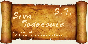 Sima Todorović vizit kartica